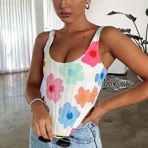Whitefox Floral Corset Bustier Top - Saturday Sun Spring Print